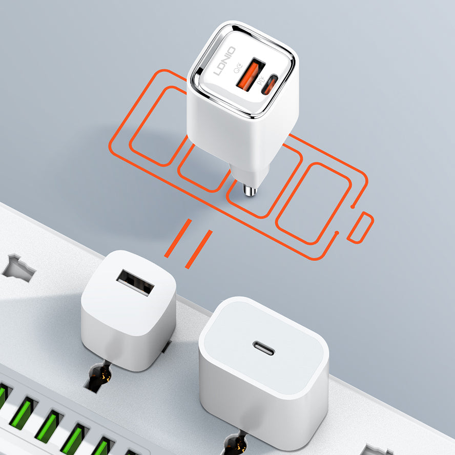 A2317C 30W Hurtiglader med 2 utganger - PD/QC3.0