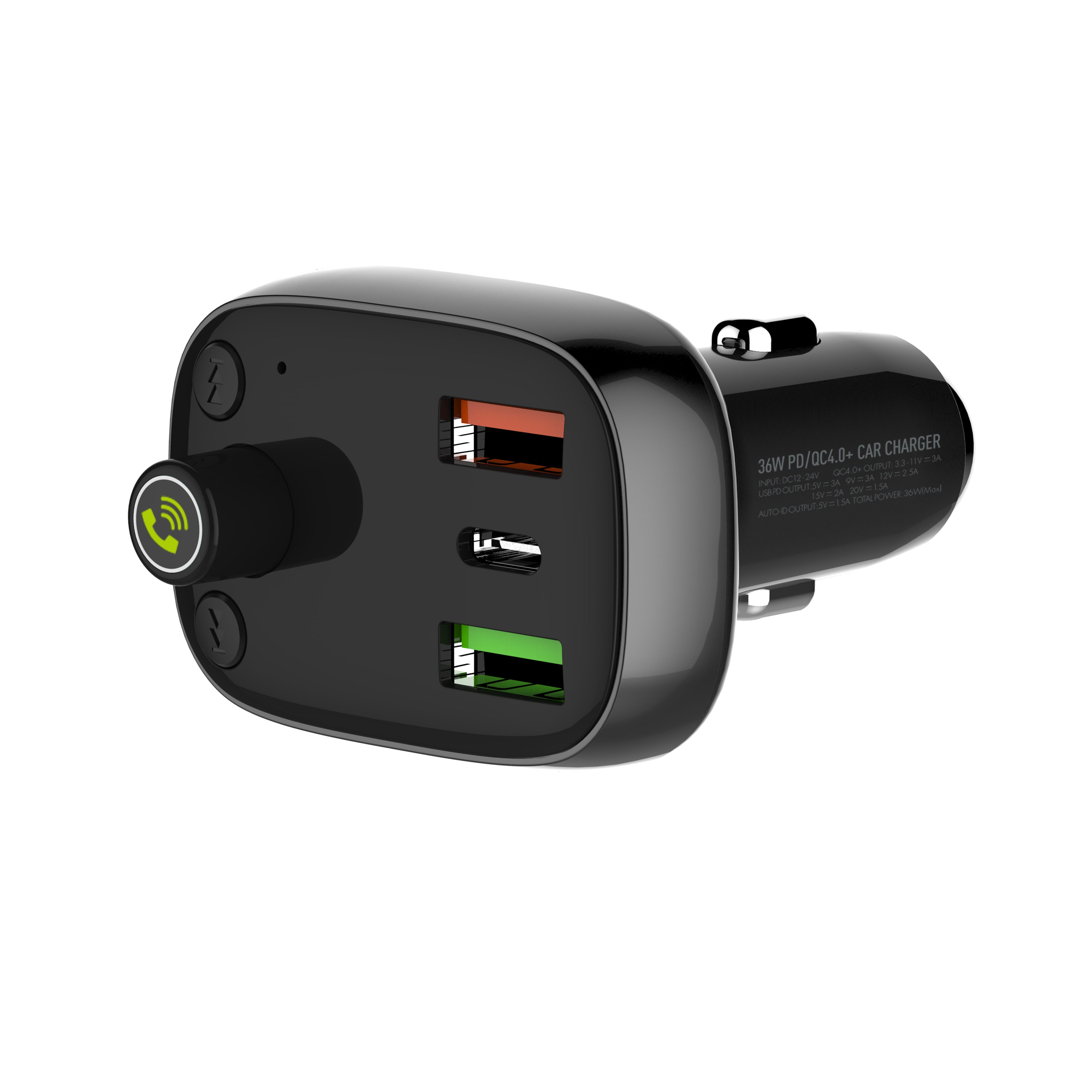 30W billader med innebygget handsfree for Bluetooth 5.0