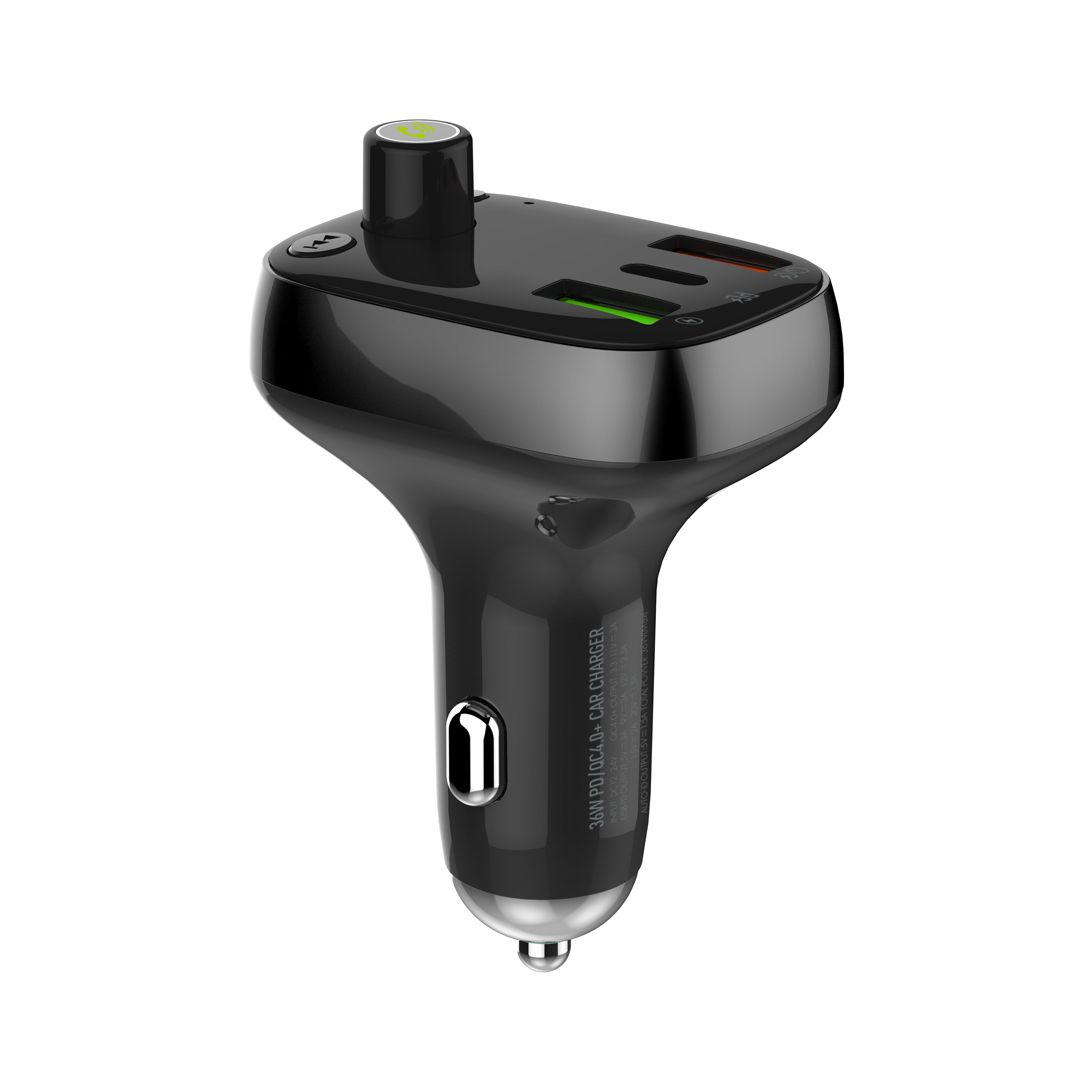 30W billader med innebygget handsfree for Bluetooth 5.0