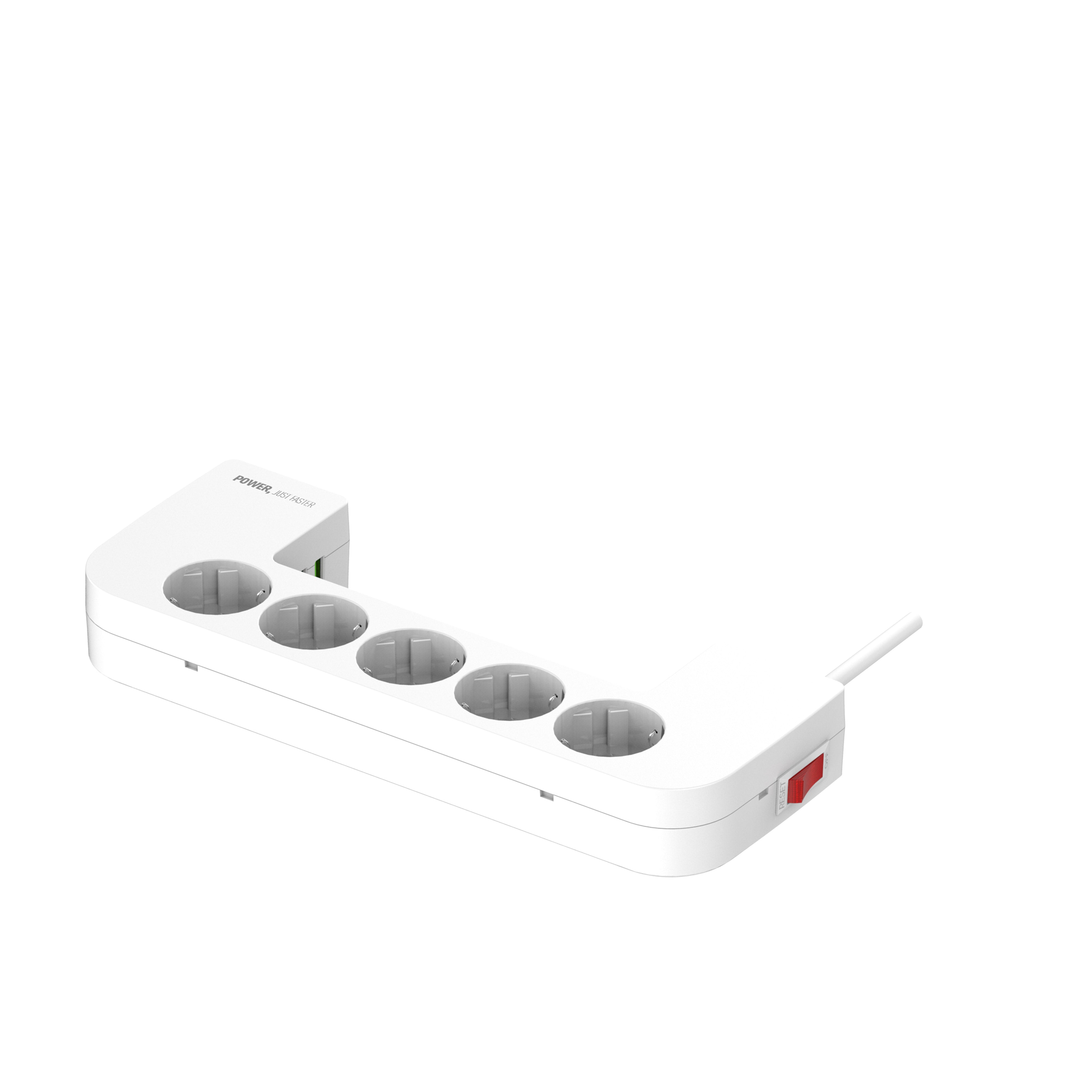 SN5310-N Kabelboks med 5 strømkontakter, 3 USB utganger (lav/bred modell).