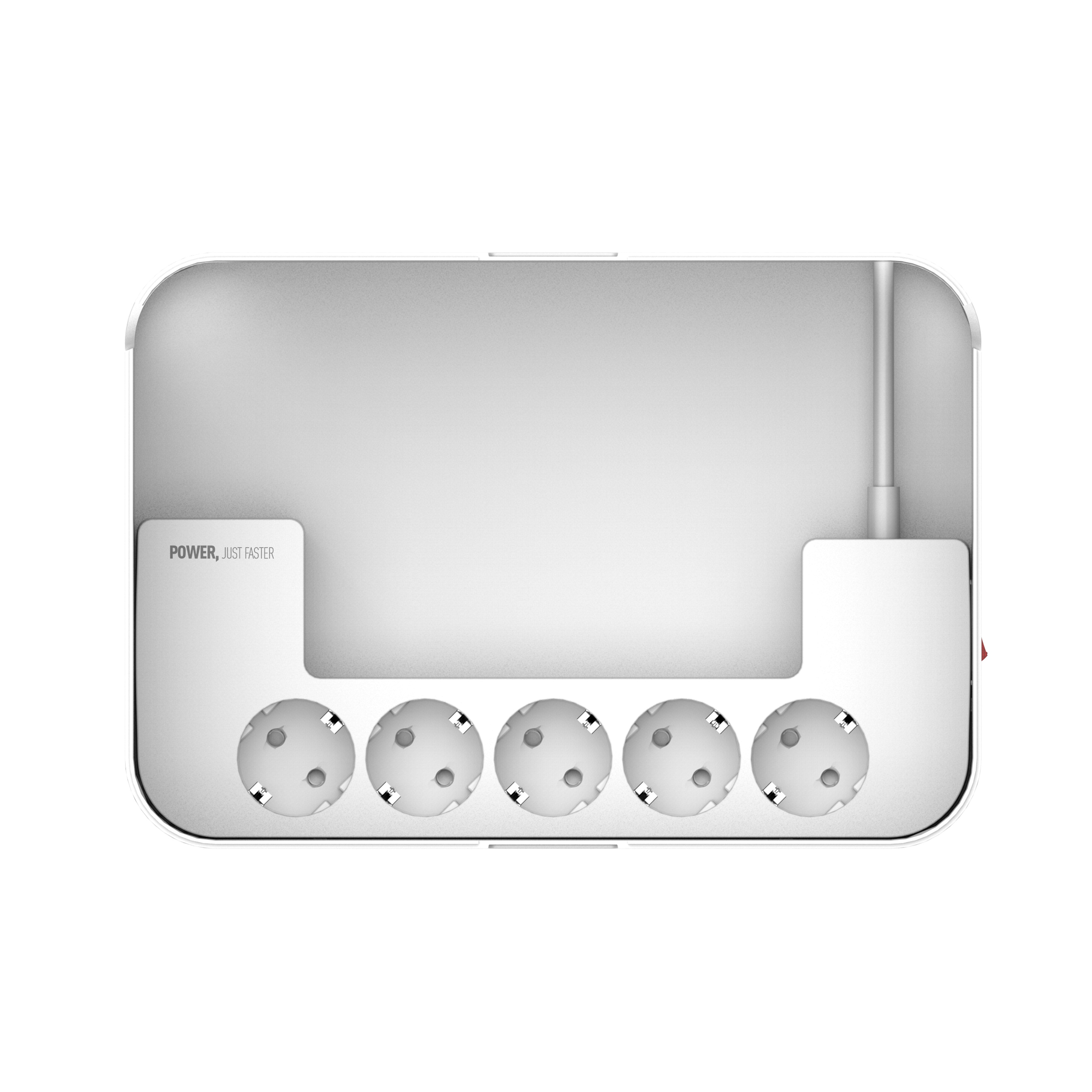 SN5310-N Kabelboks med 5 strømkontakter, 3 USB utganger (lav/bred modell).