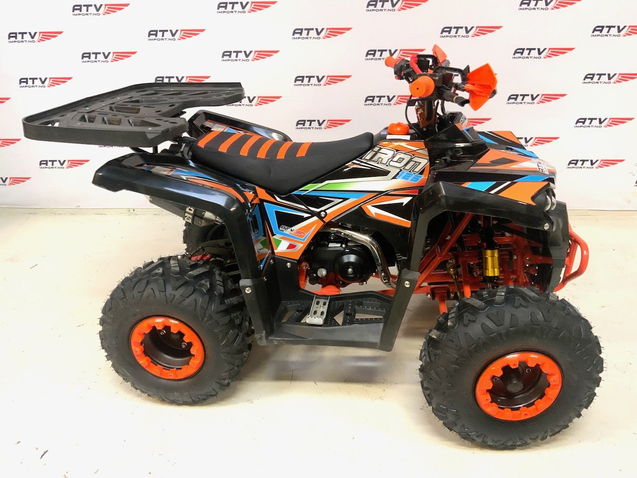 125 cc Stor barnemodell/ungdomsmodell 3+1 med hengerkule, bagasjebrett og LED lys - SORT