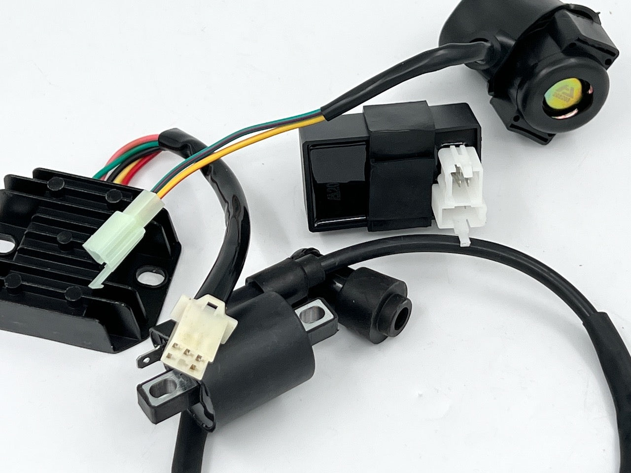 CDI, coil, spenningsregulator og startrelé (150/200/250cc)