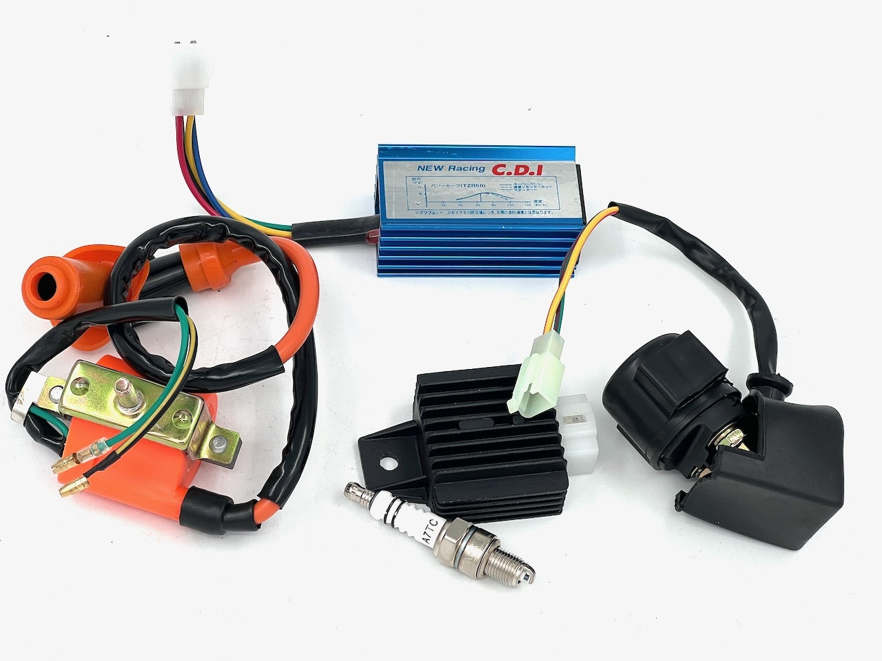 Racing/performance CDI ( coil, spenningsregulator, startrelé og tennplugg til 110/125cc motorer
