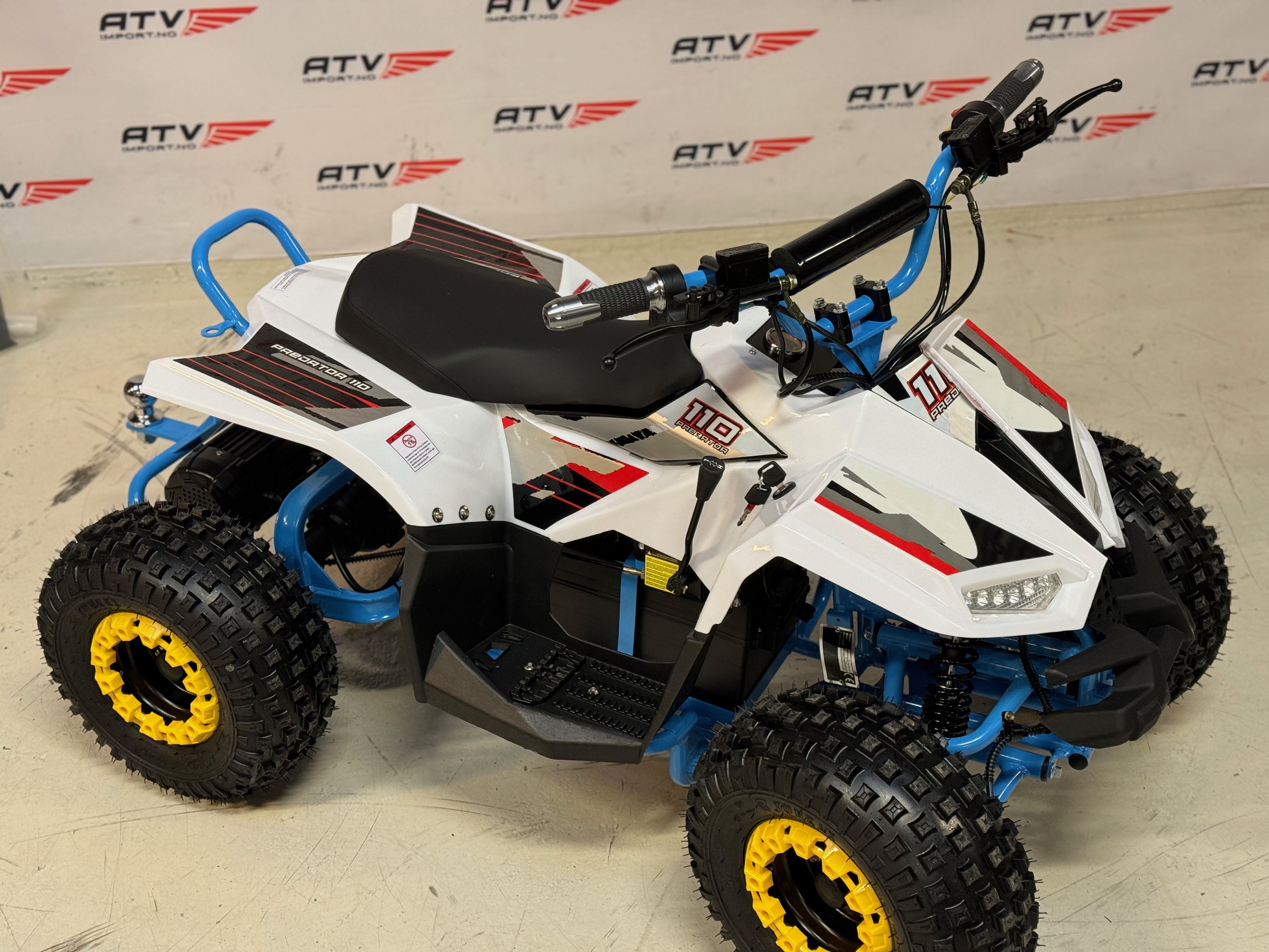 1200W Electric Blue - stor og svært solid bygget barne ATV - 48V m/diff., mekanisk høy/lav gir, 3 effektrinn m.m.