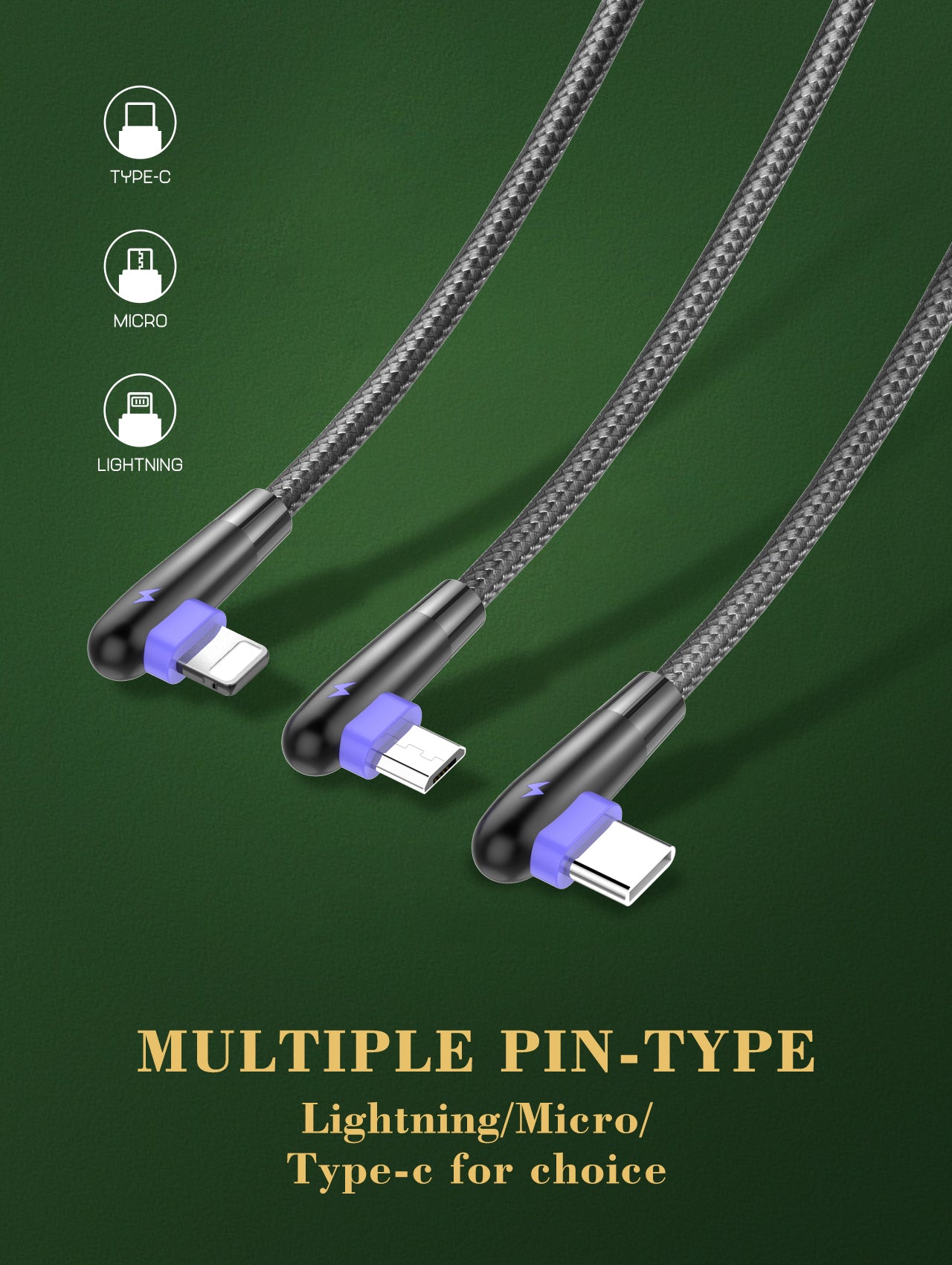 LS561 ladekabel med 90 graders bend på kontaktpluggen. Type C til C