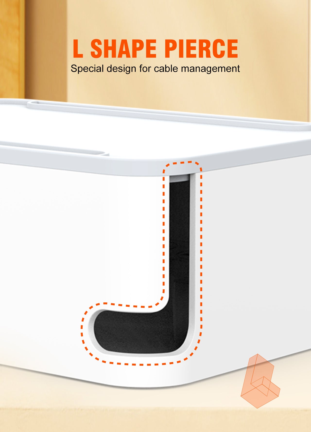 SN5310-N Kabelboks med 5 strømkontakter, 3 USB utganger (lav/bred modell).