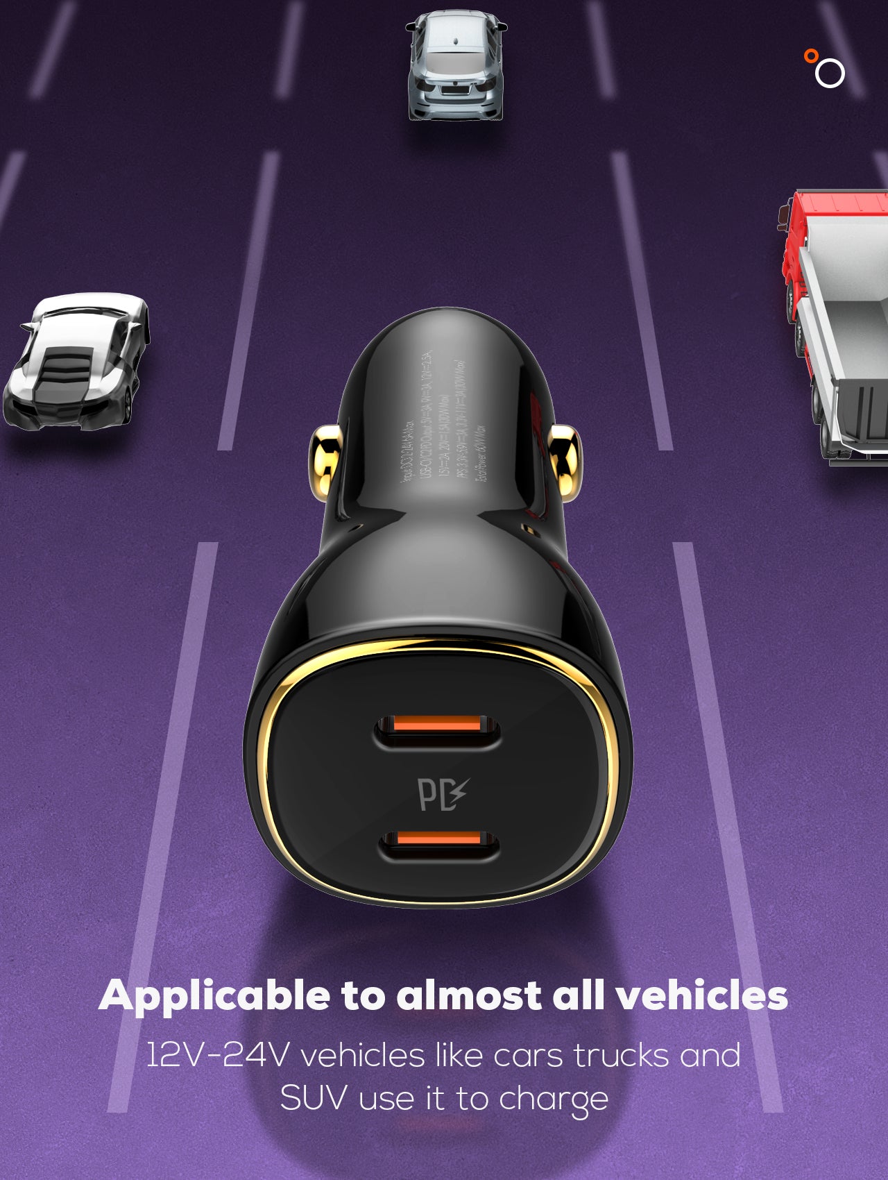 60W lader med doble PD utganger for superrask billading