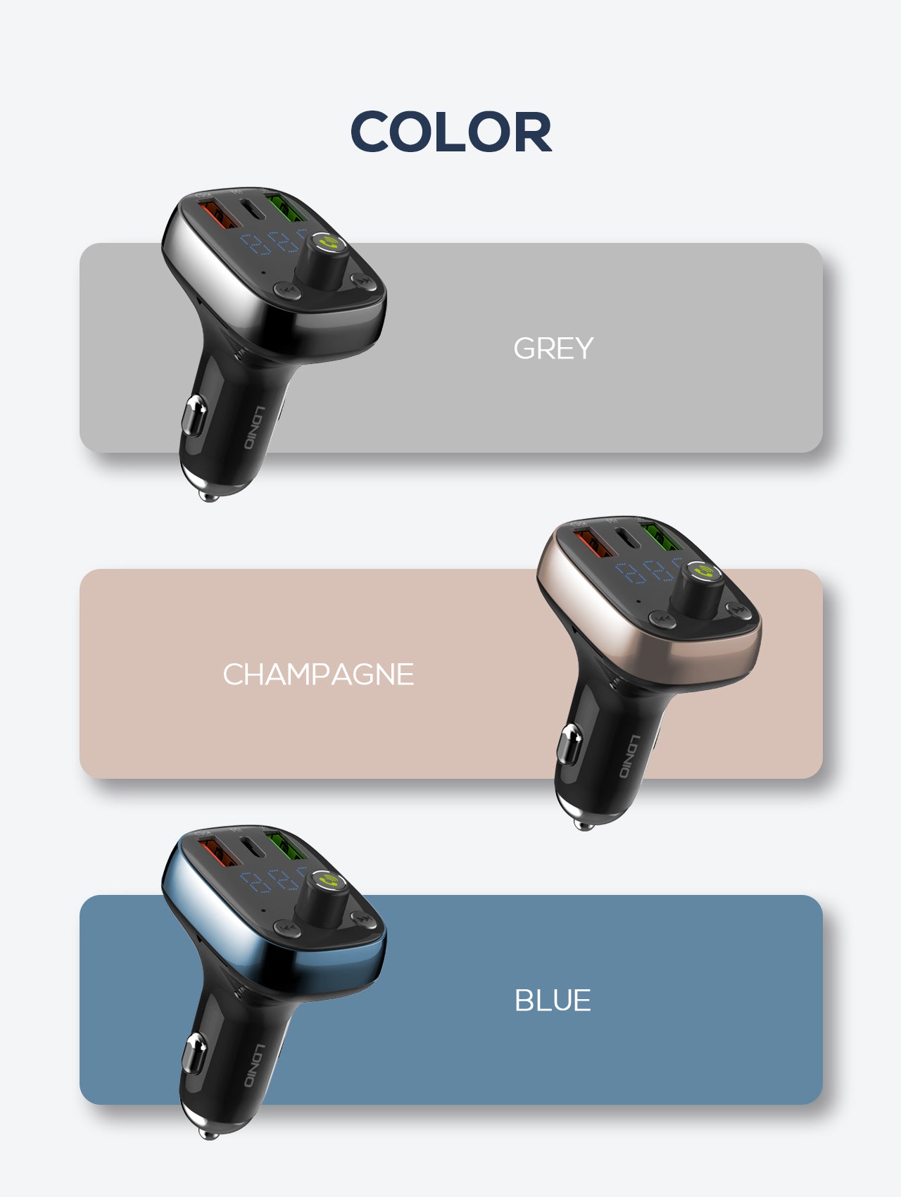 30W billader med innebygget handsfree for Bluetooth 5.0