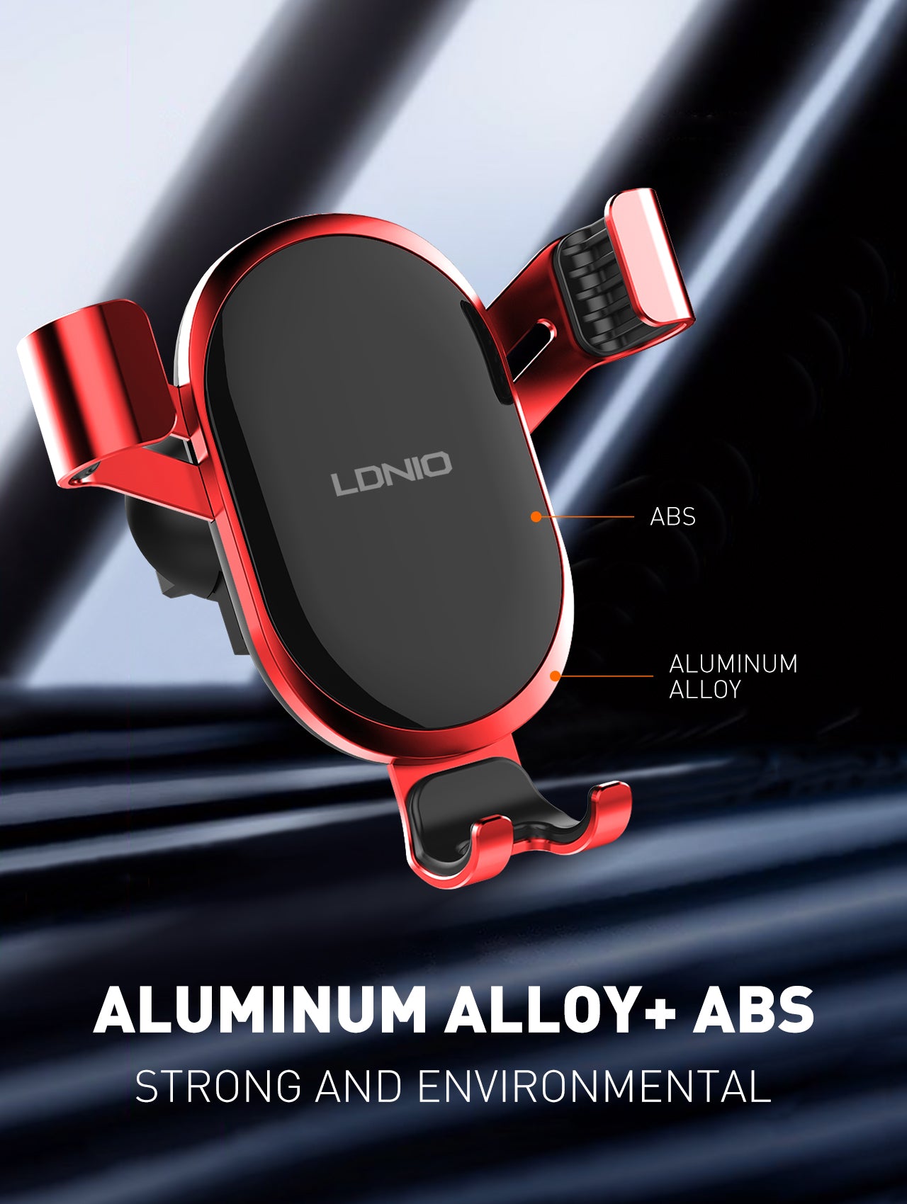 Universal mobiltelefonholder i metall som kan roteres 360 grader