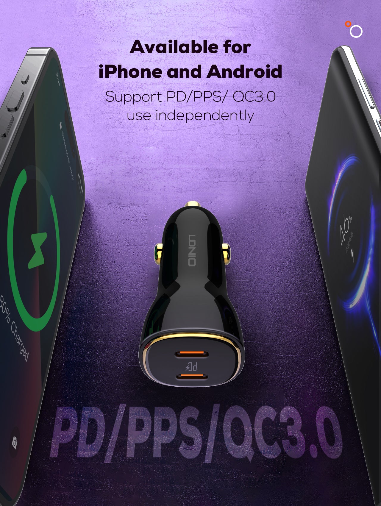 60W lader med doble PD utganger for superrask billading