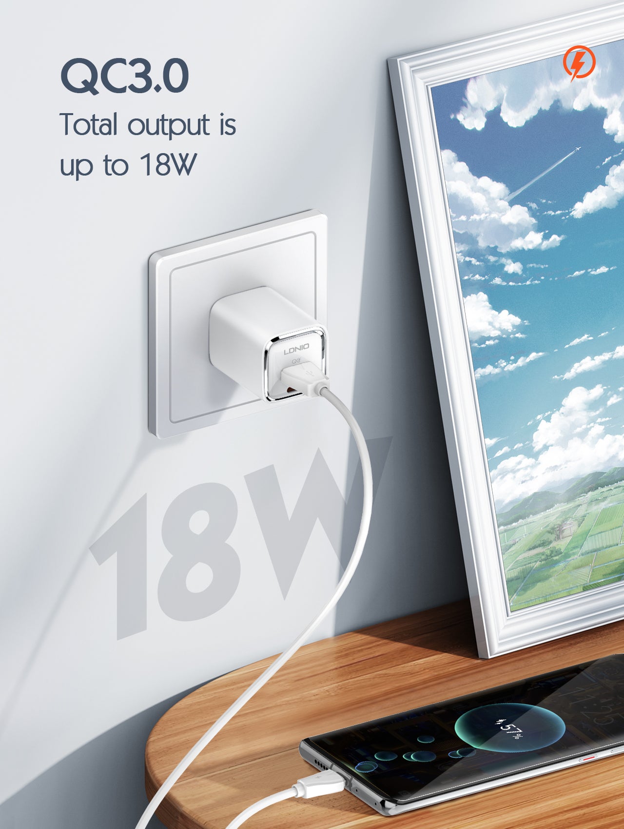 A2317C 30W Hurtiglader med 2 utganger - PD/QC3.0