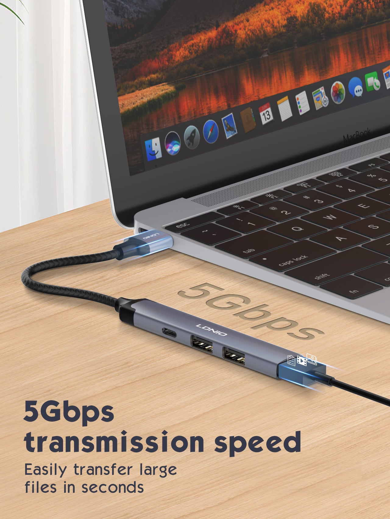 4 i 1 USB docking - utvider antall utganger/innganger