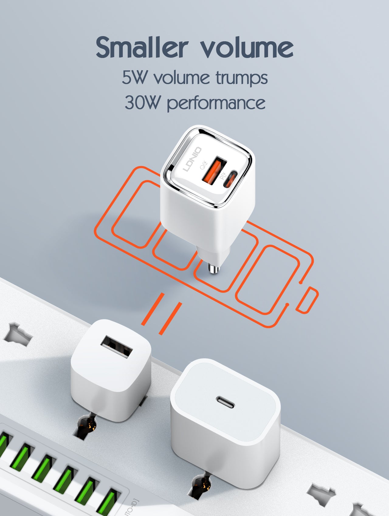 A2317C 30W Hurtiglader med 2 utganger - PD/QC3.0