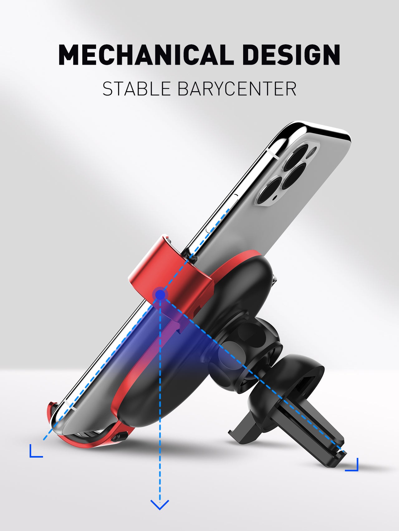 Universal mobiltelefonholder i metall som kan roteres 360 grader