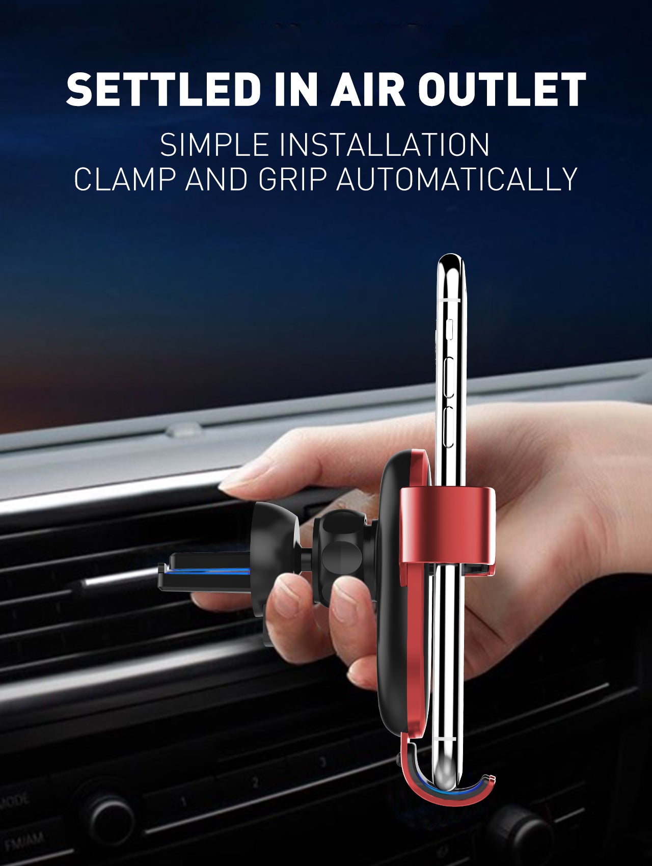 Universal mobiltelefonholder i metall som kan roteres 360 grader