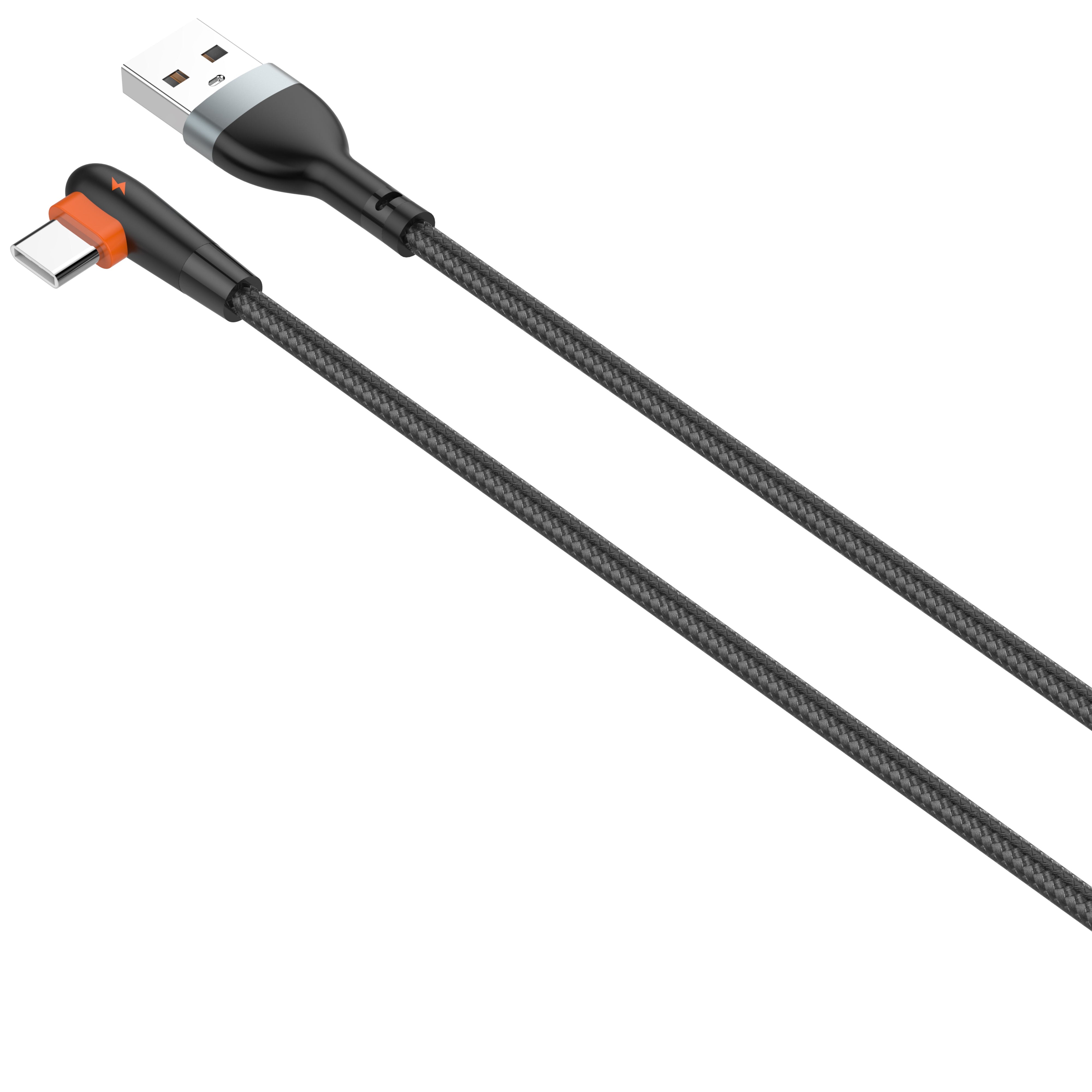 LS561 ladekabel med 90 graders bend på kontaktpluggen.  Type C til C